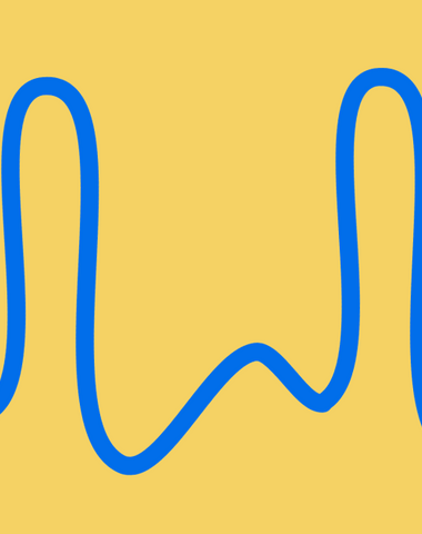 A sound wave with a portion highlighted by a spotlight